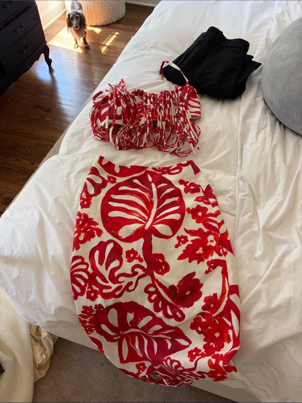 Alexis 2 piece tropical fringe set